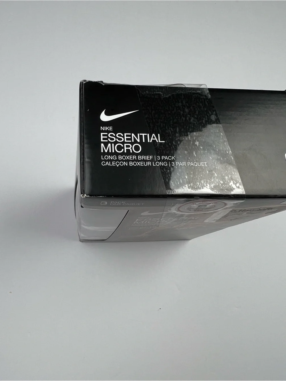 Nike 3 Pack Long Boxer Briefs Essential Micro Dri-FIT Black White Men’s Size XL